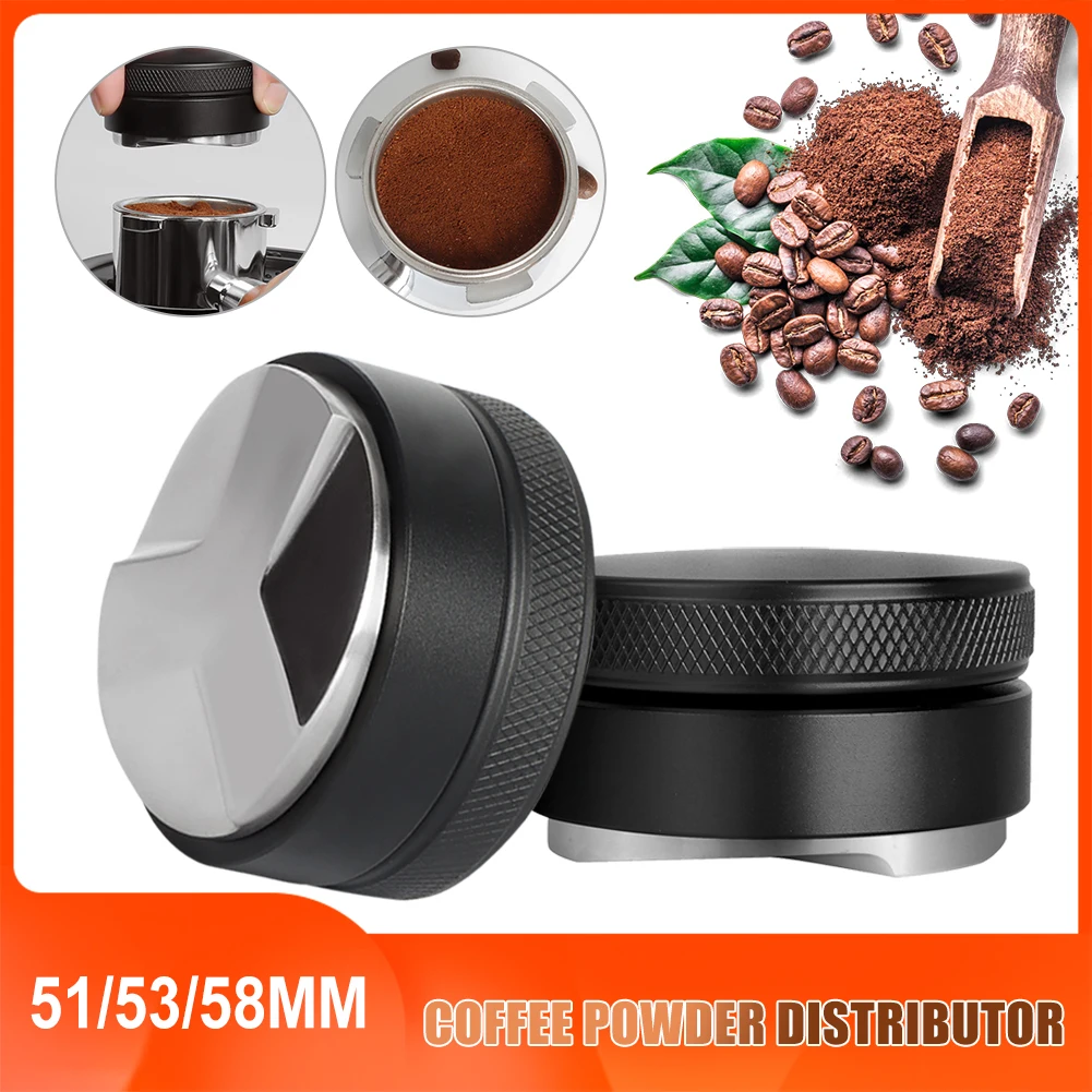 

51/53/58mm Coffee Tamper Adjustable Leveler Stainless Steel Espresso Distributor Tool Coffee Distributor Tamper Fits