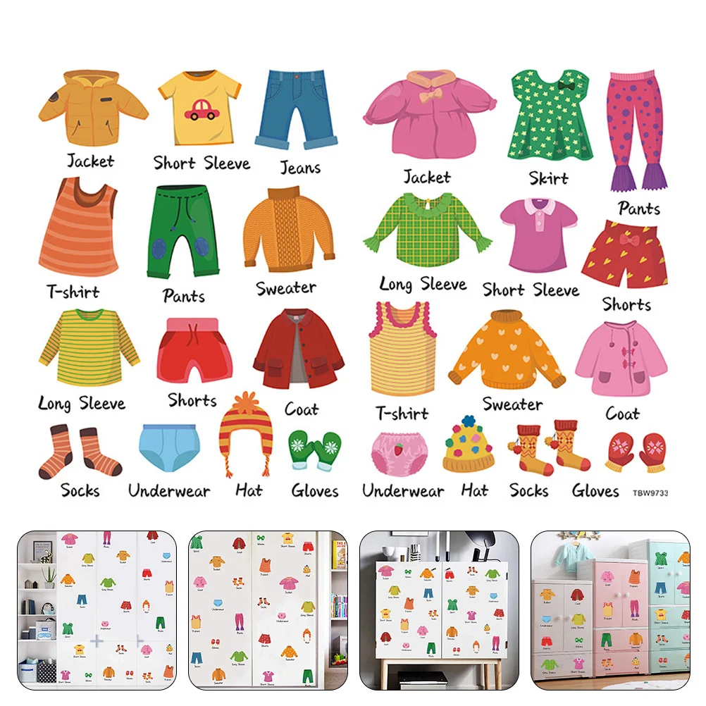 

Labels Clothing Dresser Clothes Stickers Sticker Decals Classificationwardrobe Kids Label Closet Sort Storage Drawer Kid Decal