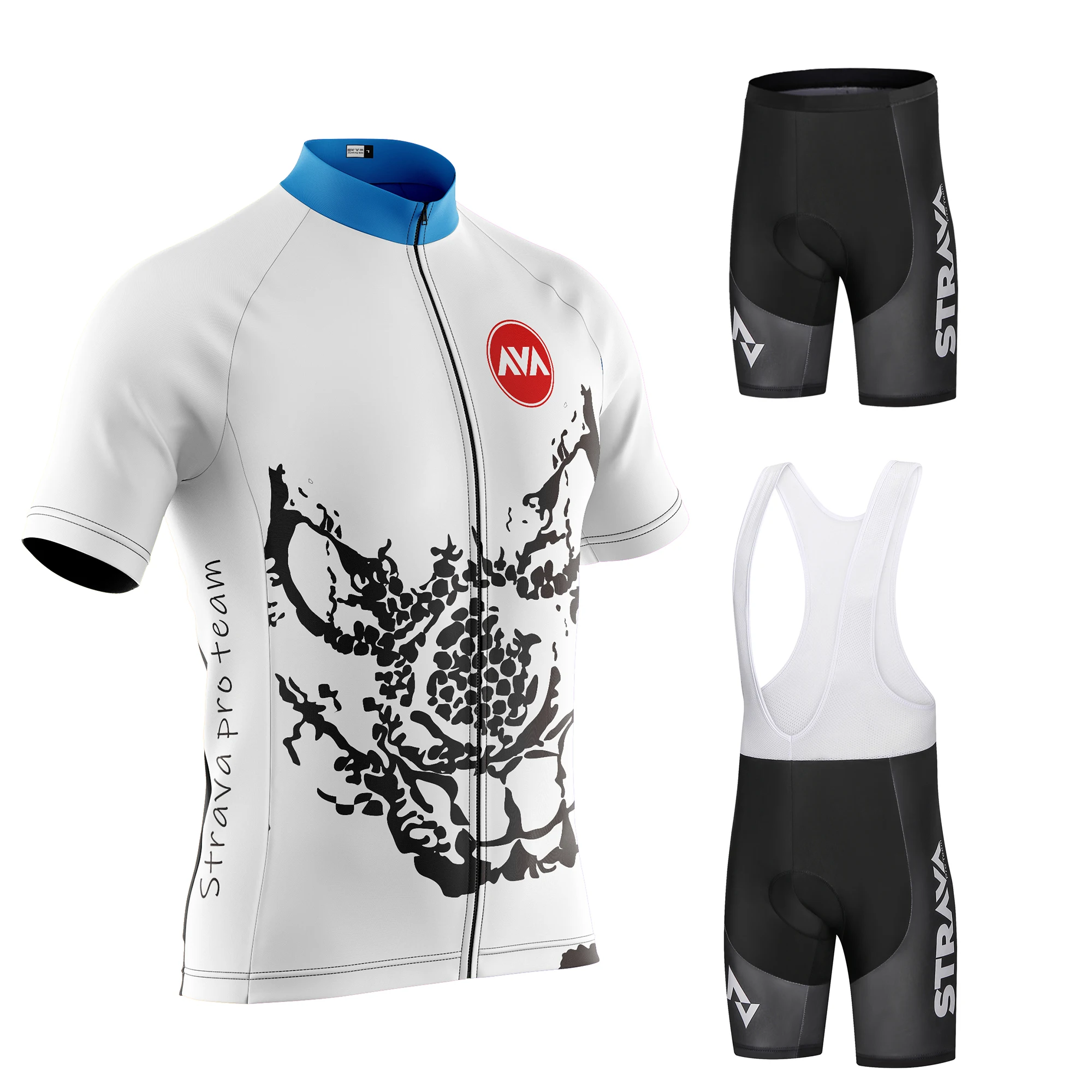 

STRAVA Pro Team Cycling Jersey Men Set Bib Shorts Set Summer Bike Jersey Bicycle Racing Uniform Clothes