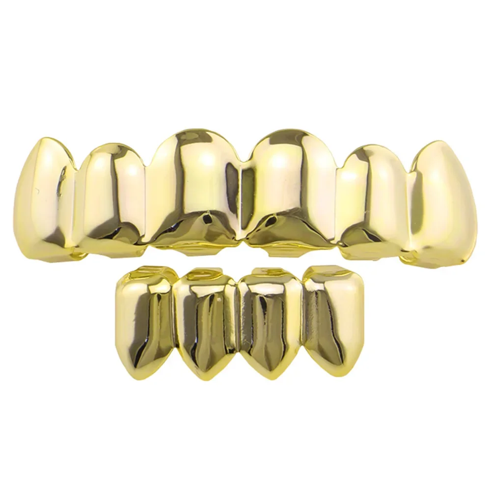 Гладкие полые клыки Подтяжки в стиле хип-хоп для мужчин и женщин Grillz18K
