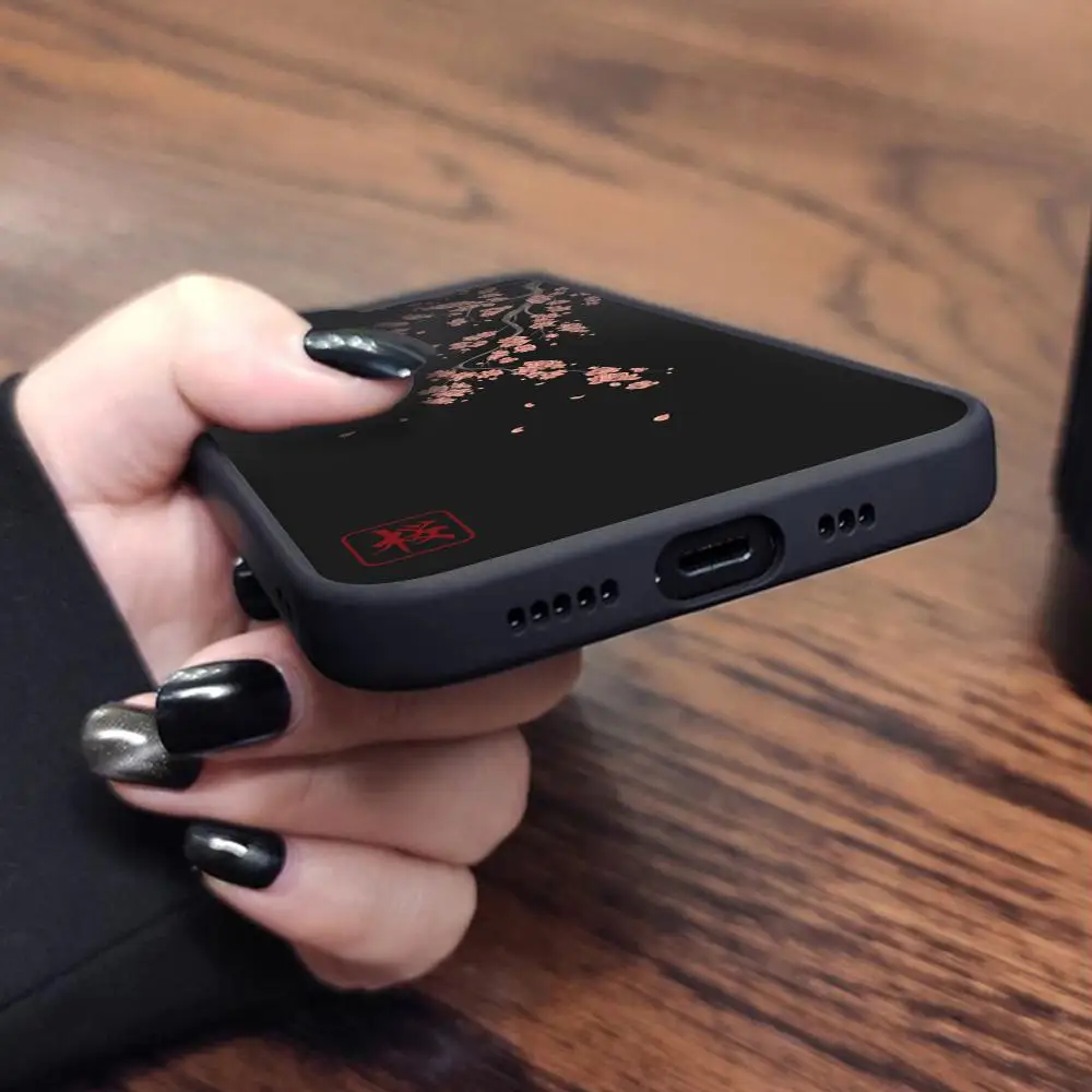 Розовый чехол для телефона Сакура в японском стиле iPhone 15 14 11 12 Pro 13 16 MAX XR XS