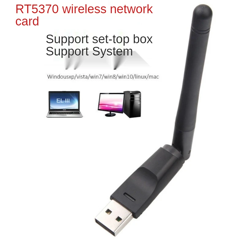 

Беспроводная сетевая карта Ralink RT5370, USB 2,0, 150 Мбит/с, Wi-Fi, 802,11 b/g/n, адаптер локальной сети, поддержка телеприставки