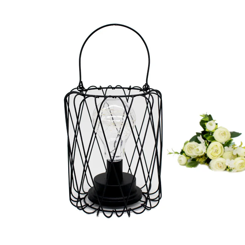 Простая Скандинавская настольная лампа из медной проволоки в виде сердца для