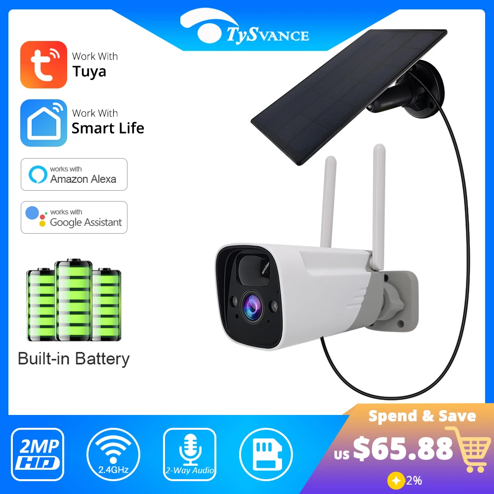 

Беспроводная IP-камера Tuya Smart Life, 12000 мАч, IP65, Wi-Fi, 1080P