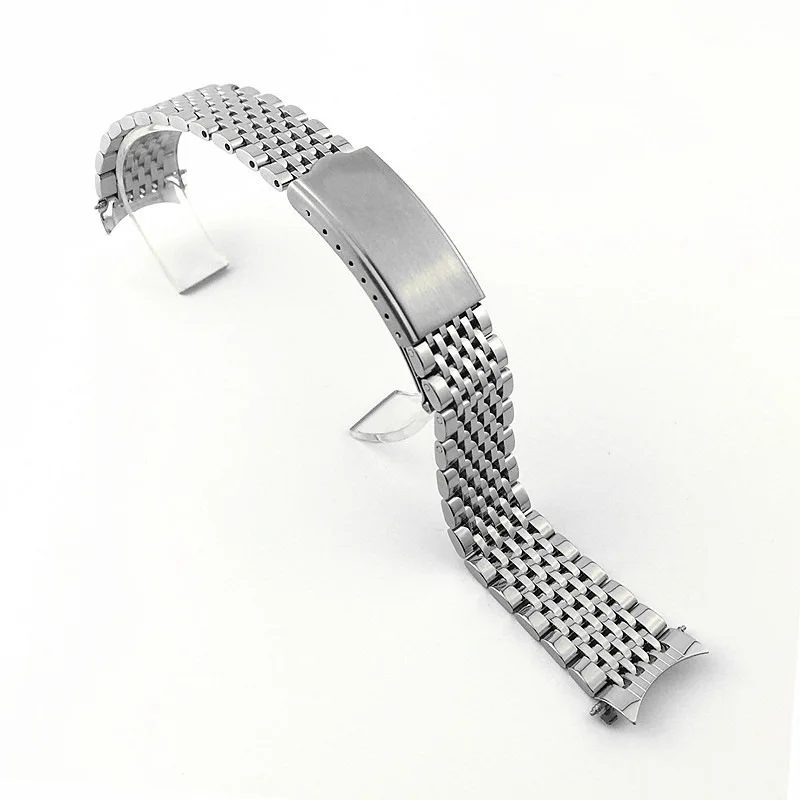 

18mm 19mm 20mm Curved End Bead of Rice Solid Stainless Steel Silver Gold Watch Band Strap Bracelet Fit For Omega Watch