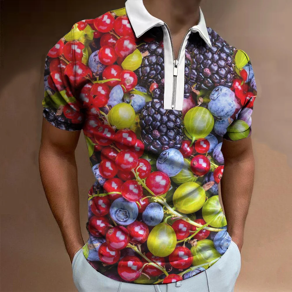

Hawaiian Beach Polo Shirt Floral Fruit Print Shirts Tops Casual Short Sleeve Summer Holiday Vacation Fashion Plus size