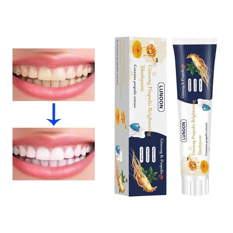 

Teeth White Toothpaste Ginseng Propolis Toothpaste Whitenings Stain Removal 100g Bad Breath Deep Cleaning Toothpaste Loose Teeth