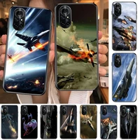 sky fighter clear phone case for huawei honor 20 10 9 8a 7 5t x pro lite 5g black etui coque hoesjes comic fash design