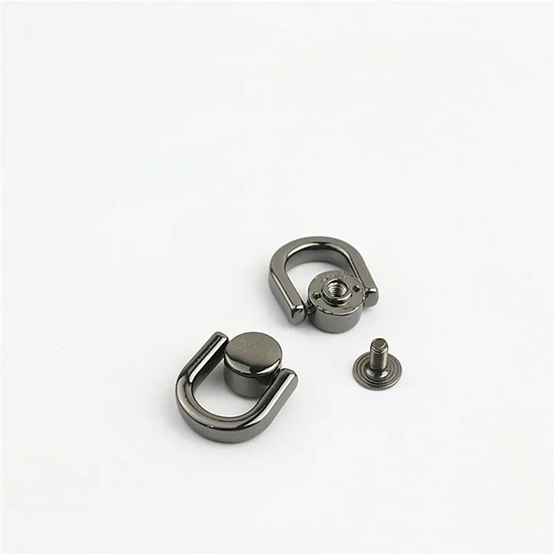 30Pcs D Ring Bag Handles Chain Hook Side Clip Screw Nail Rivet Handbag Strap Connector Clasp Hanger Buckles DIY Craft