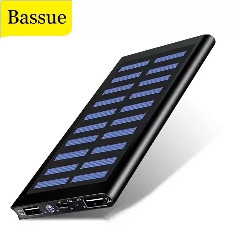 

Solar 50000mah Power Bank External Battery 2 USB LED Powerbank Portable Mobile phone Solar Charger for Xiaomi mi iphone 7 8 X
