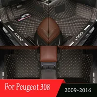Car Floor Mats For Peugeot 308 2016 2015 2014 2013 2012 2011 2010 2009 Auto Interiors Accessories Custom Carpets Car Styling Rug