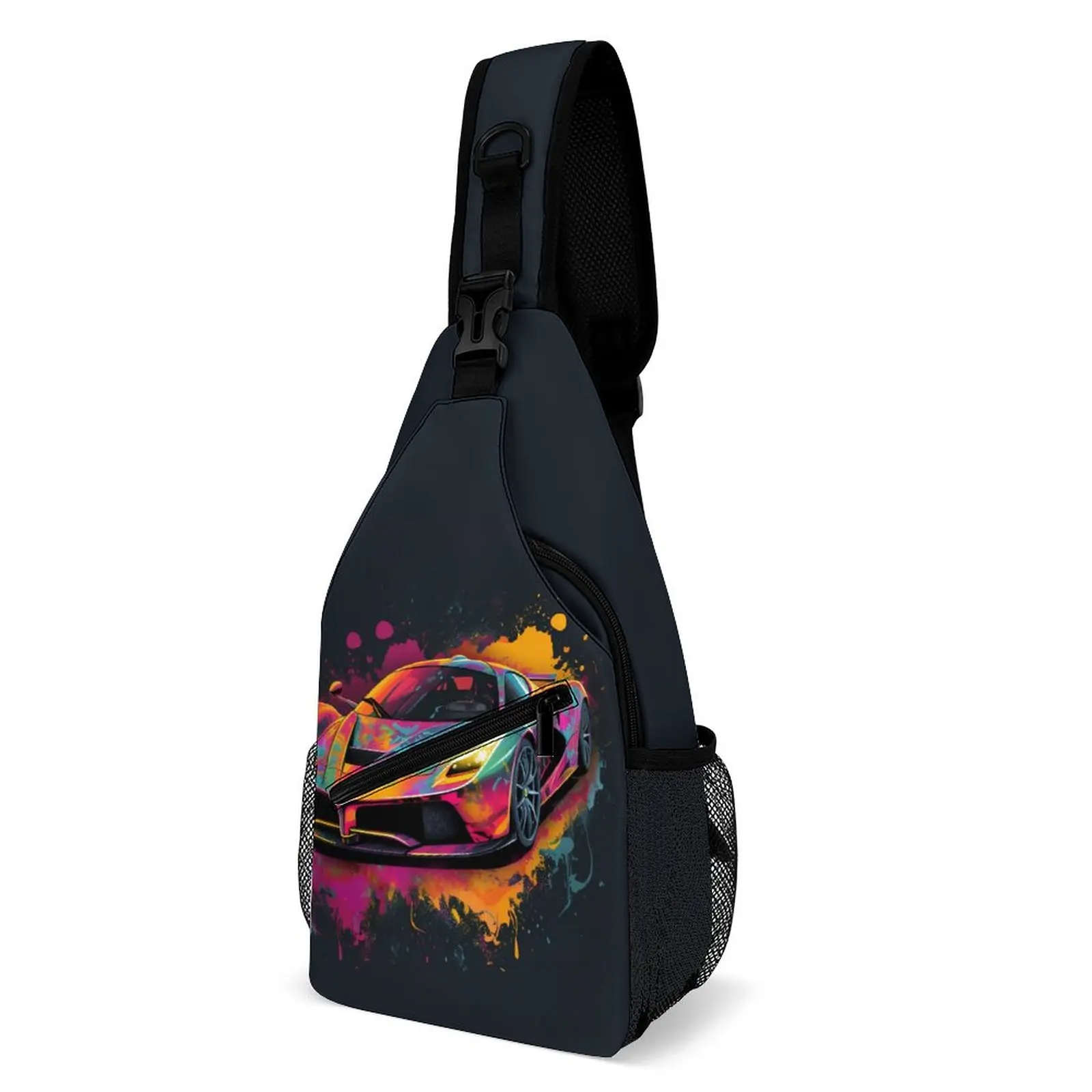 

Passionate Sports Car Chest Bags Men Psychadelic Graphic Design Shoulder Bag Streetwear Business Small Bag Sports Sling Bags