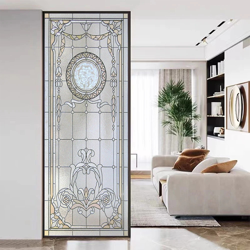 Матовая пленка для окон в европейском стиле не клеящаяся статическая