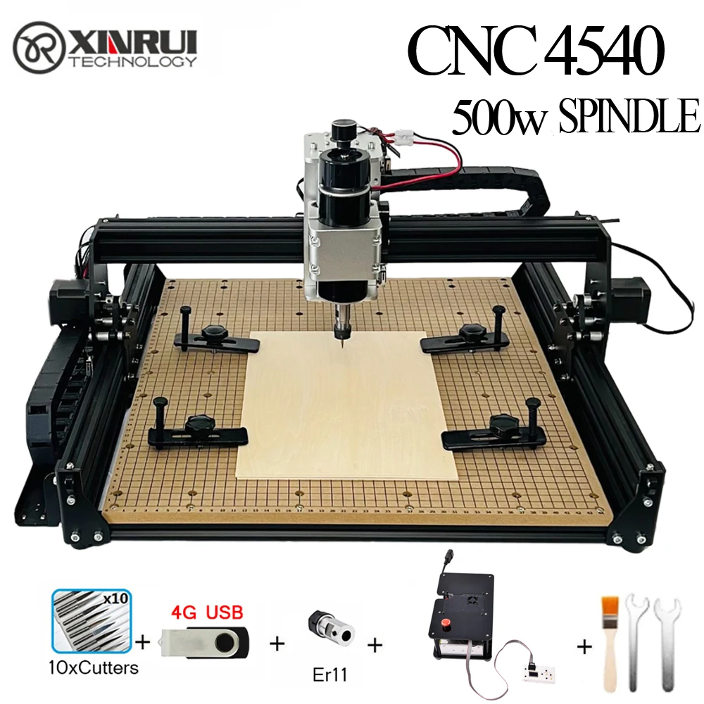 

CNC 4540 500w 3 Axis GRBL DIY pcb Wood Milling Machine Support Laser and CNC Engraving With Offline Control