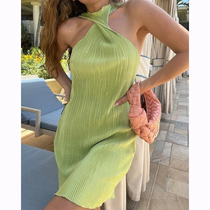 

Летняя женская одежда 2023, Пляжное платье, Женская юбка на плечо с долларовым светодиодом, новинка, соблазнительное однотонное Купание из полиэстера