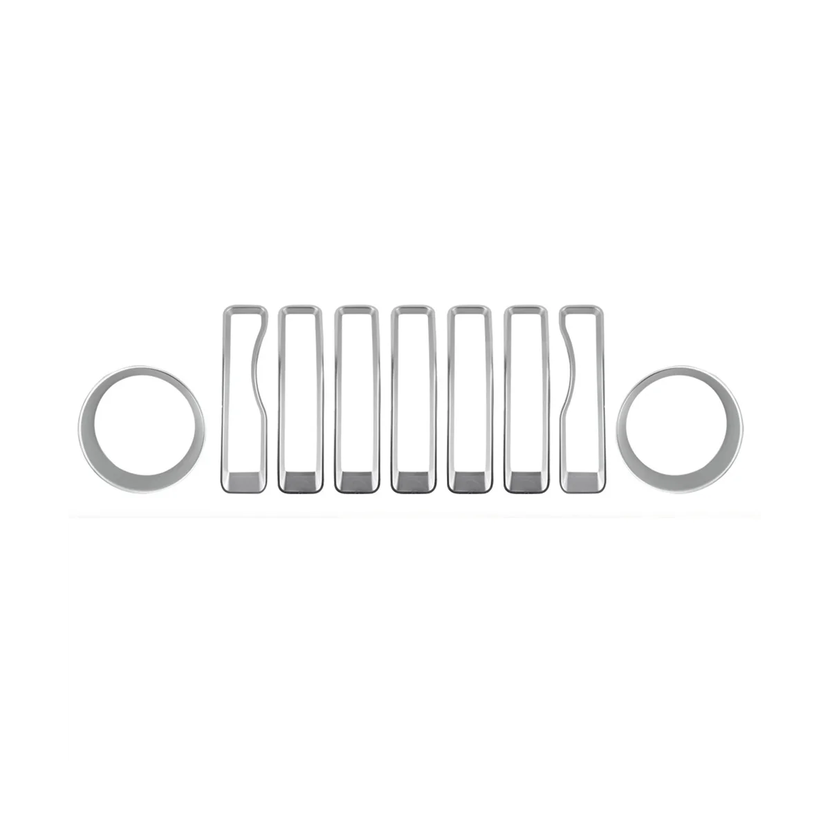 

Вставки для передней решетки радиатора, 9 шт., Накладка для гриля для Jeep Wrangler JL JLU Sports 2018-2023, хромированная декоративная круглая фара