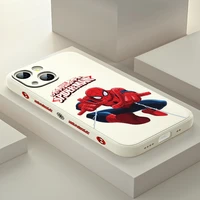 marvel spider man cool for apple iphone 13 12 mini 11 pro xs max xr x 8 7 6s se plus liquid left silicone phone case