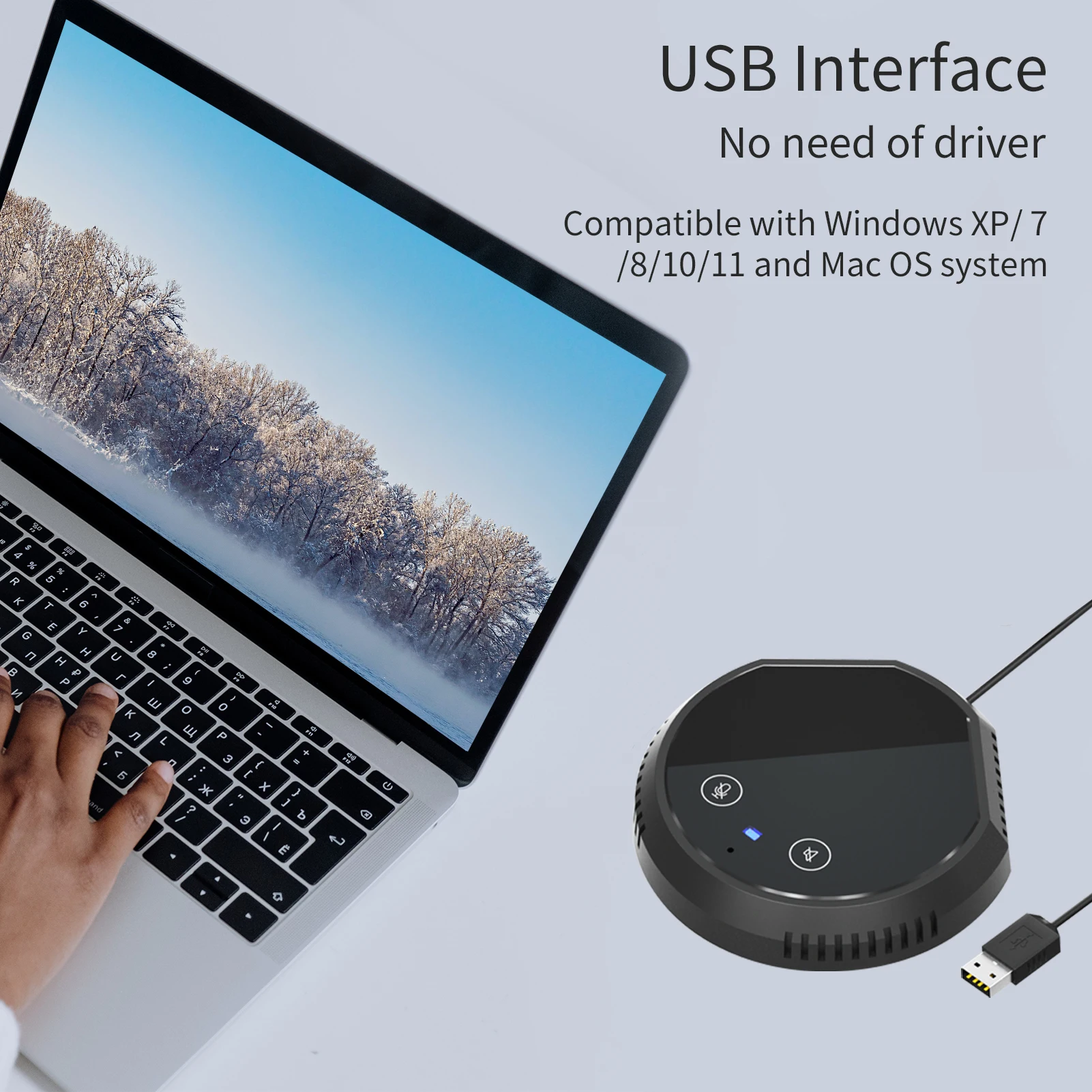 Настольный USB-динамик для телефонной связи микрофон с сенсорными кнопками