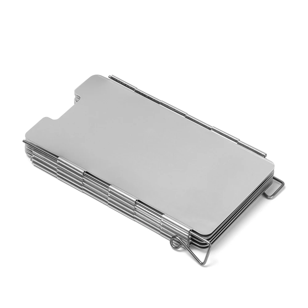 Защитный экран для газовой плиты приготовления еды на открытом воздухе для пикника и кемпинга, складной, ветронепроницаемый, один штука.