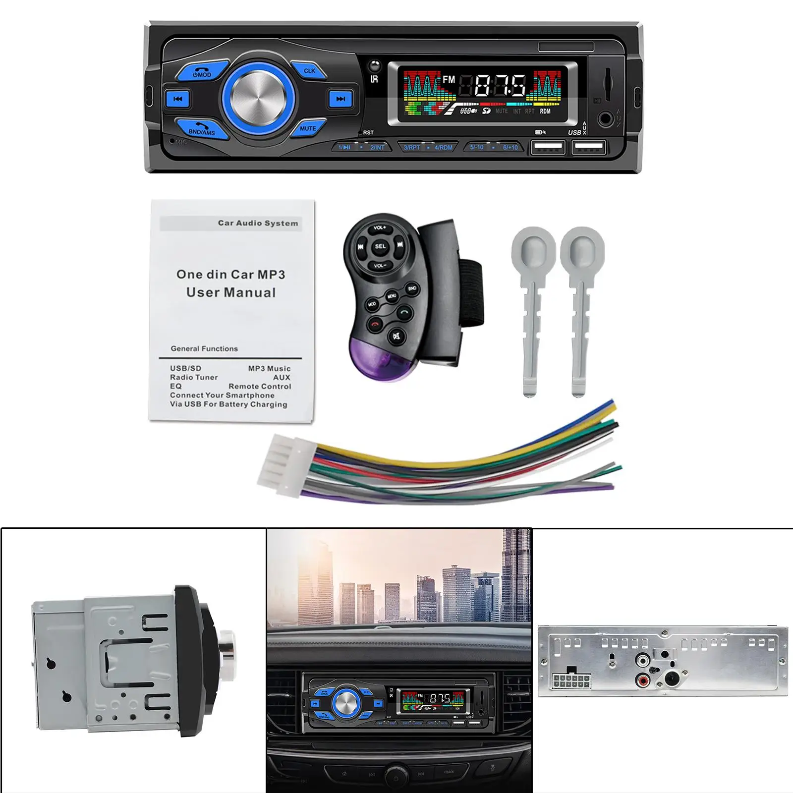 

MP Автомагнитола Din 5,0 RCA выход музыка, радио автомобили с громкой связью USB
