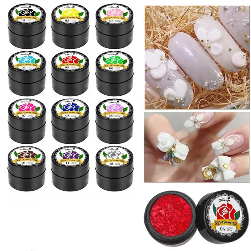 

4D Three-Dimensional Nail Carving Glue Plastic Relief Glue Phototherapy Nail Polish Glue UV Modeling Clay Nail Salon Beauty Nail