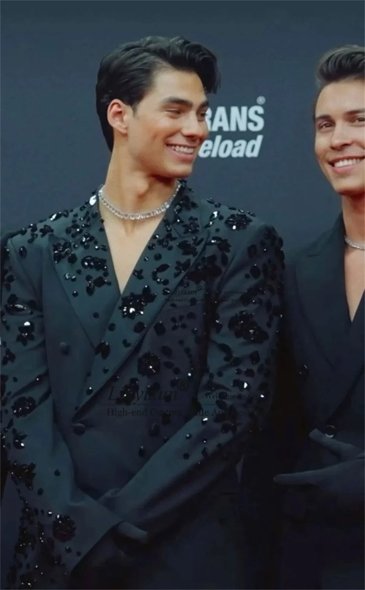 Роскошные мужские костюмы с кристаллами из бисера комплекты 2 предметов пиджаки