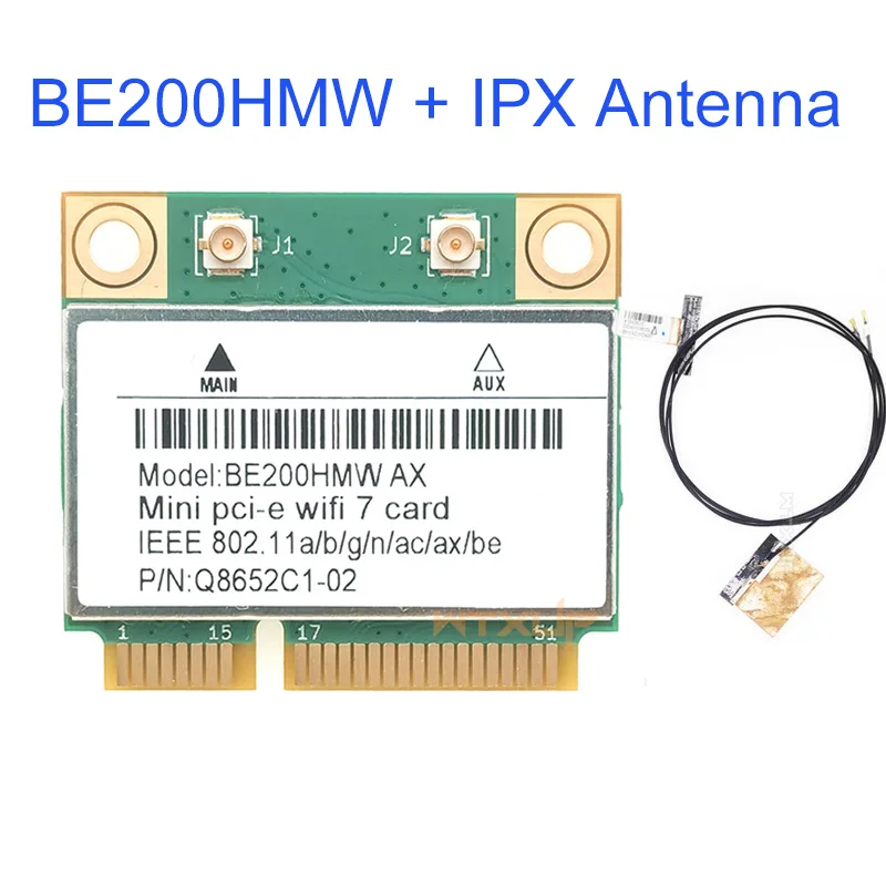 BE200HMW mini pci-e WIFI 7 Сетевая карта Bluetooth 5 4 Tri Band 2 4G/5G/6GHz 8774 Мбит/с Беспроводной адаптер