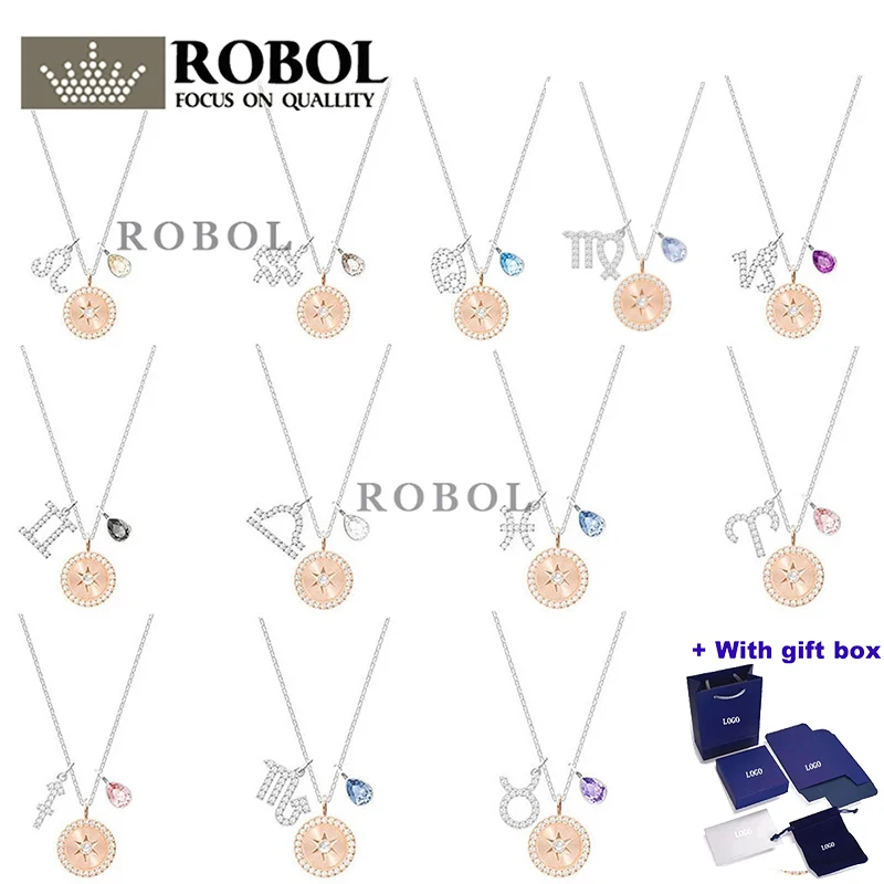 

Swa XL001 12 Constellation Necklace Female Clavicle Chain Leo Aquarius Cancer Capricorn Gemini Libra Pisces Aries Gift for Girl