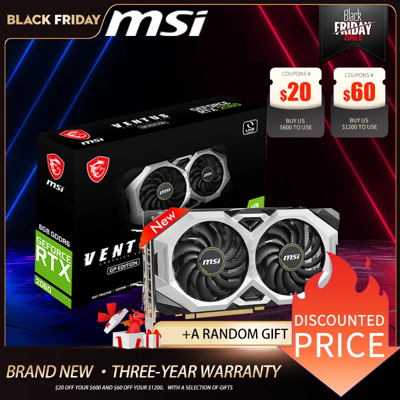 

Видеокарта MSI GeForce RTX 2060 VENTUS GP 6G, видеокарта RTX 2060