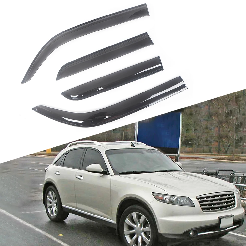 

For Infiniti FX35 2003-2008 Car Side Window Visor Sun Rain Guard Shade Shield Shelter Protector Cover Frame Sticker Accessories