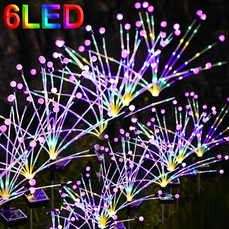 

6LED Solar LED Garden Light Color Changing Firefly Light Floor Lamps Waterproof Outdoor Lighting Pathway Lawn Garden Decoration