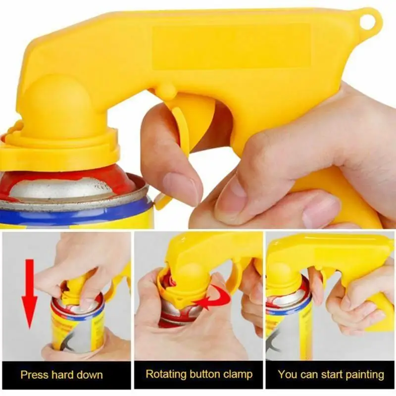 

Spray Adaptor Paint Care Aerosol Spray Gun Handle with Full Grip Trigger Locking Collar Car Maintenance Painting Paint Tool