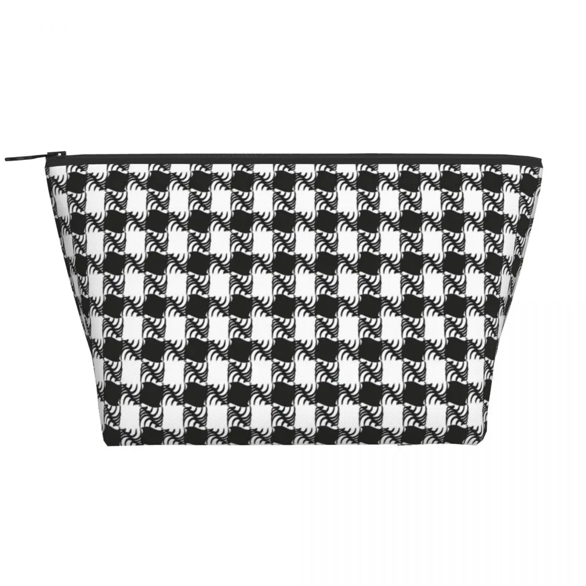 

Abstract Houndstooth Zipper Storage Organizers Black White Plaid Multi-purpose Makeup Bag Home Women's Cosmetic Bags