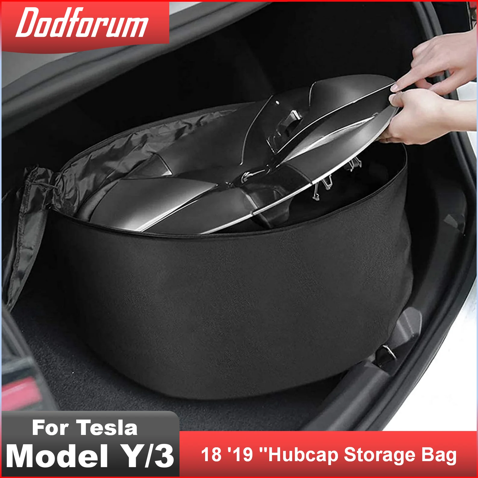 

Dodforum Tesla Model 3Y Carrying Bag Hub Cap Wheel Cover Storage Storage 18'' 19" Model Y Hubcap Storage Bag Car Accessory 2022
