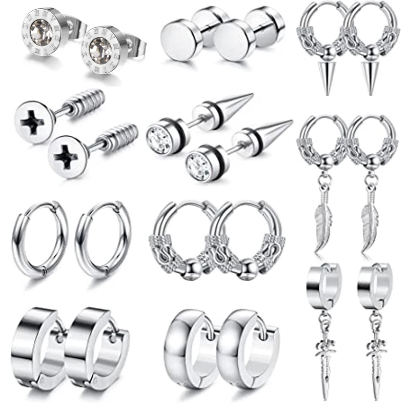 

Мужские серьги-подвески из нержавеющей стали, 22 шт.