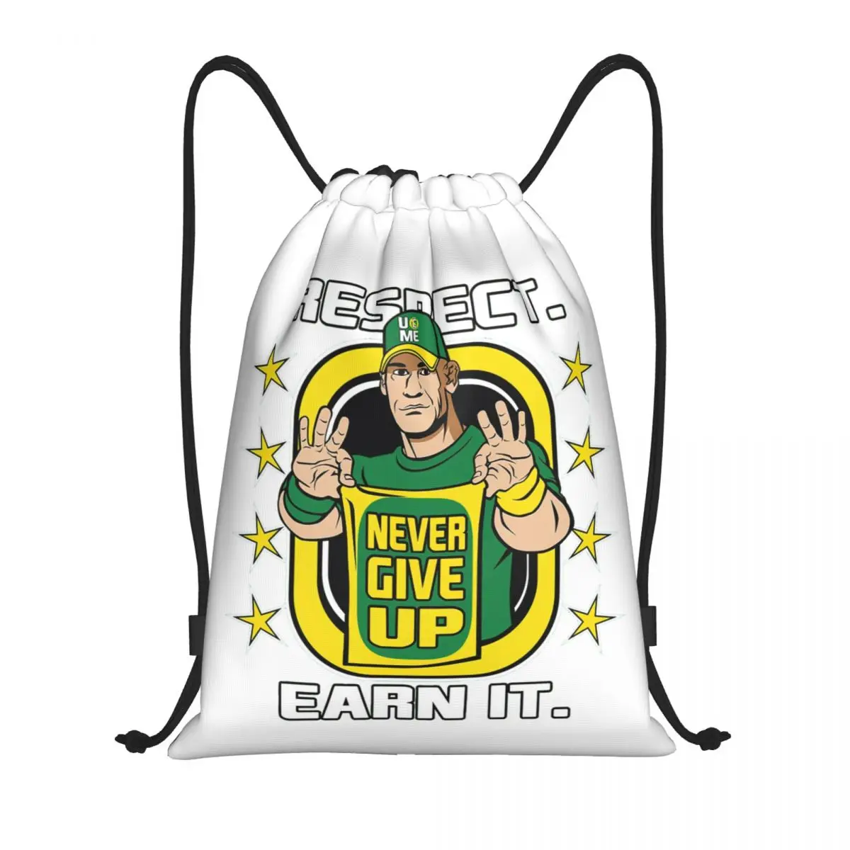 Custom WWE John Cena Drawstring Backpack Bags Men Women Lightweight Never Give Up Gym Sports Sackpack Sacks for Shopping