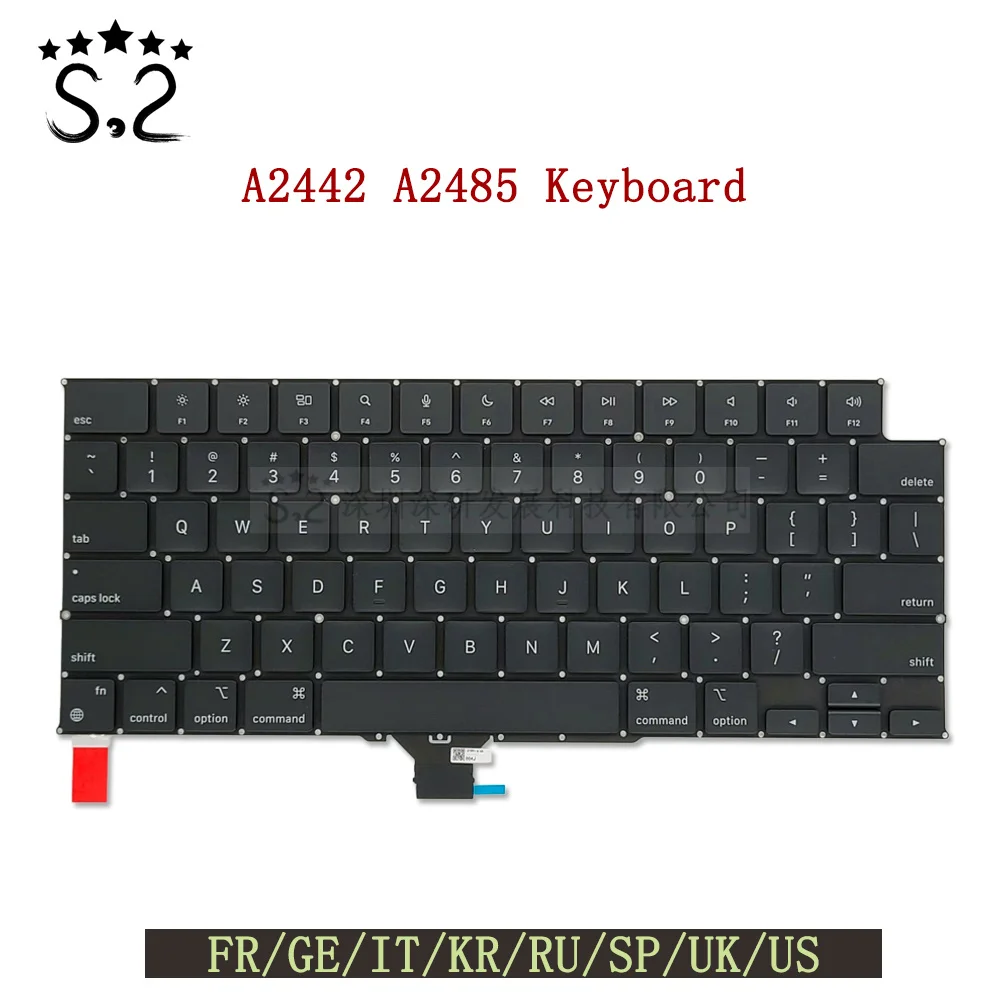Новинка клавиатура A2442 A2485 Macbook Pro 14 &quot16&quot M1 Pro/Max US UK Французский Немецкий