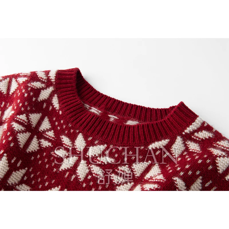 Новинка 100% кашемировые женские пуловеры со снежинками зимняя женская одежда