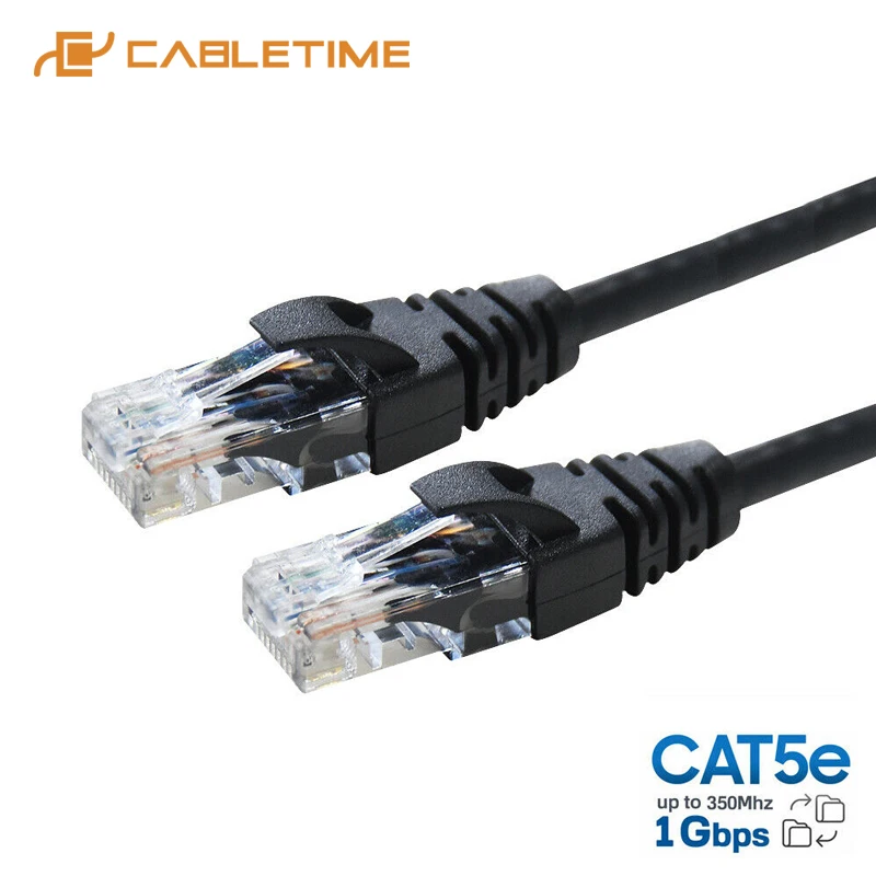 

Y112 Cabletime Cat5e Lan Kabel Ethernet Netwerk Cat 5e Blauw Rood Zwart Patch Cord Lan Internet Kabel Ftp RJ45 Voor Pc laptop