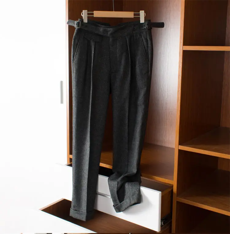 Осень-зима 2023 мужские прямые брюки высокого качества повседневные шерстяные F214
