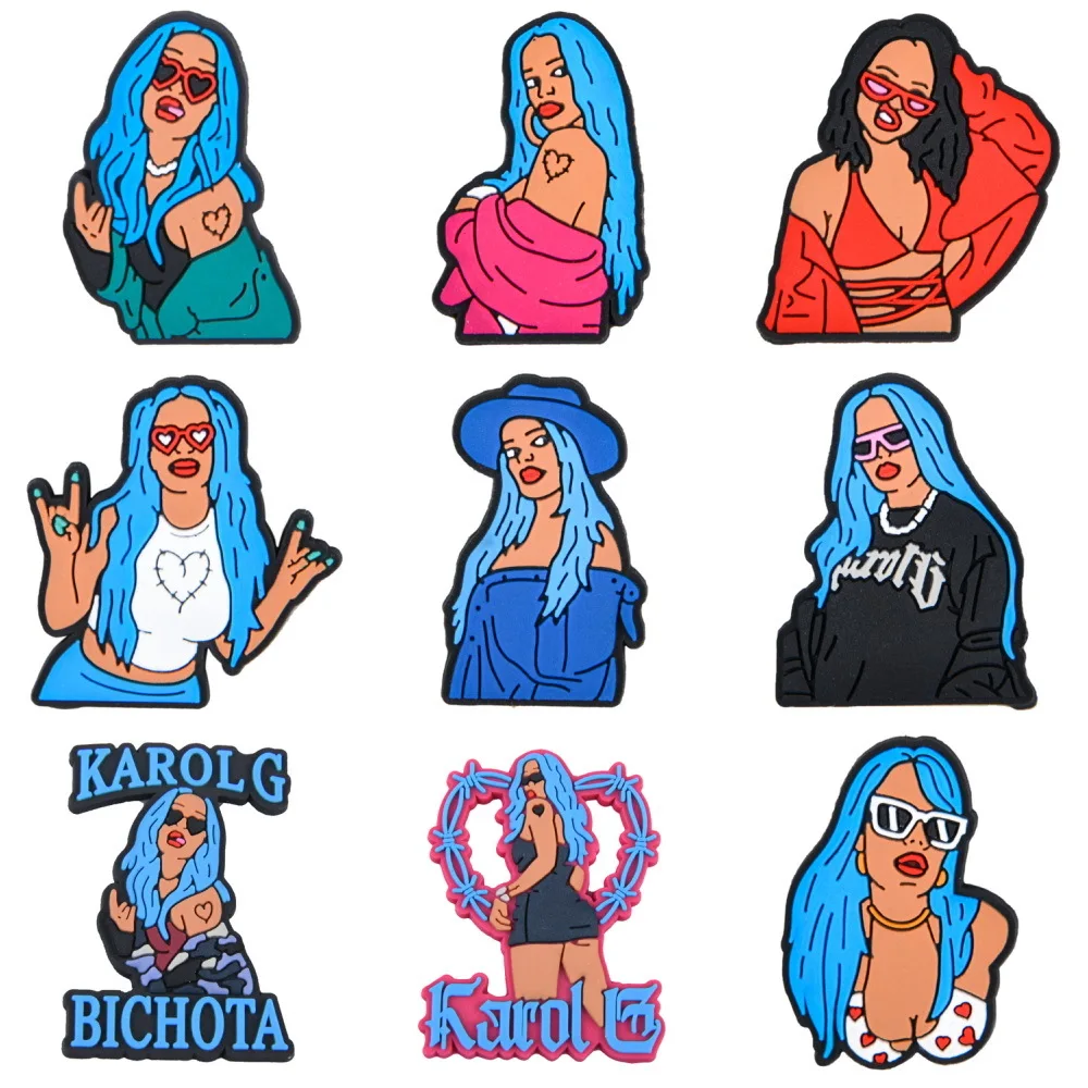 

New Arrival Popular Singer Karo Croc Chamrs Shoe Decoration Shoe Charm For Women Girls Accessories Sandals Party Gifts