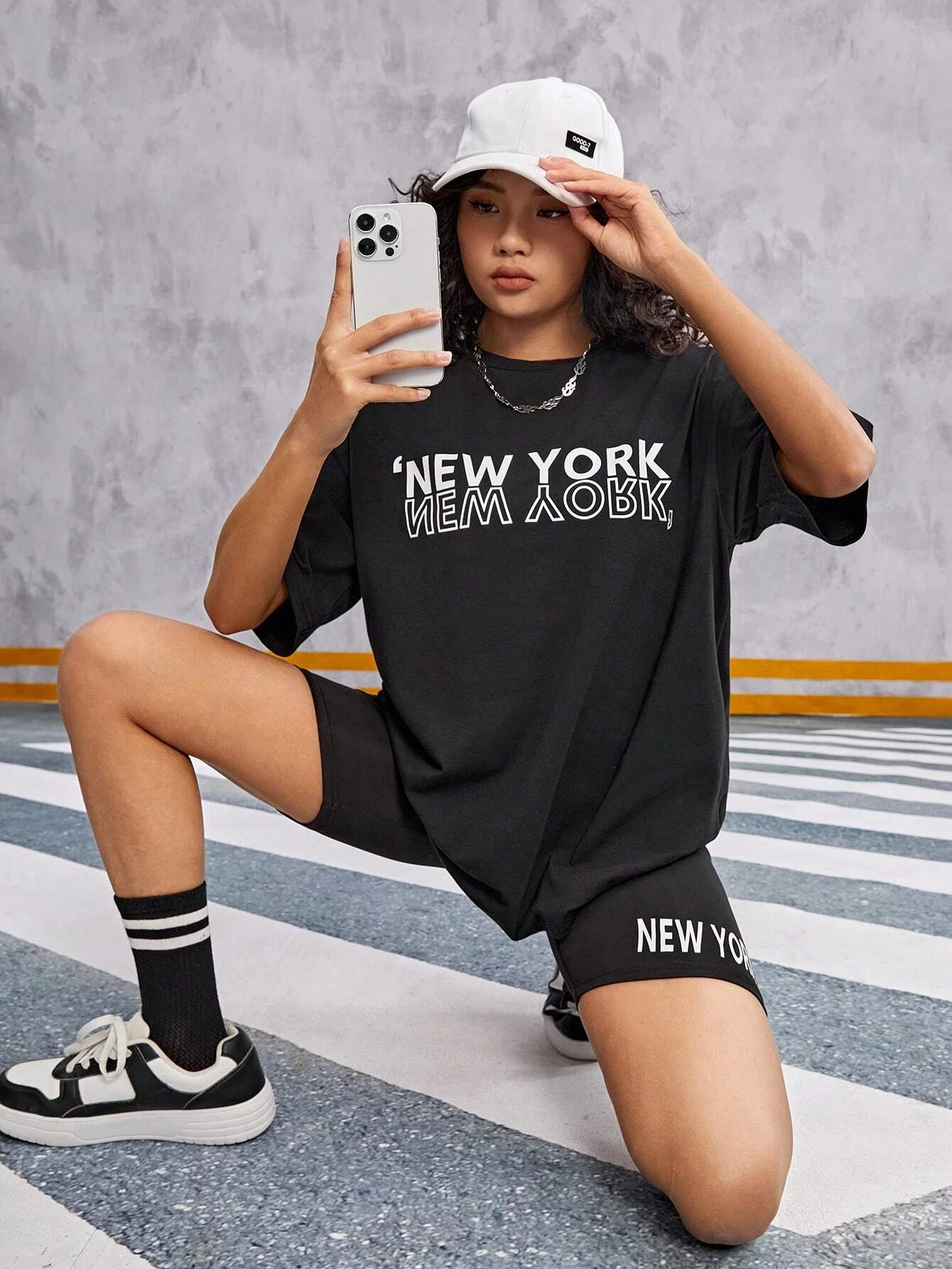 Женский комплект футбольной рубашки Нью-Йорка повседневный из смеси хлопка и