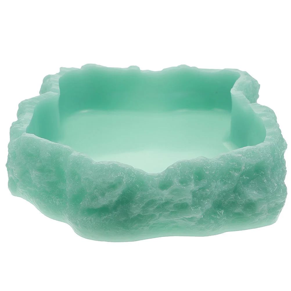 

Reptile Bowl Dish Food Water Feeding Terrarium Luminous Snake Gecko Decor Resin Feeder Tortoise Plate Glow Tank Lizard Dark