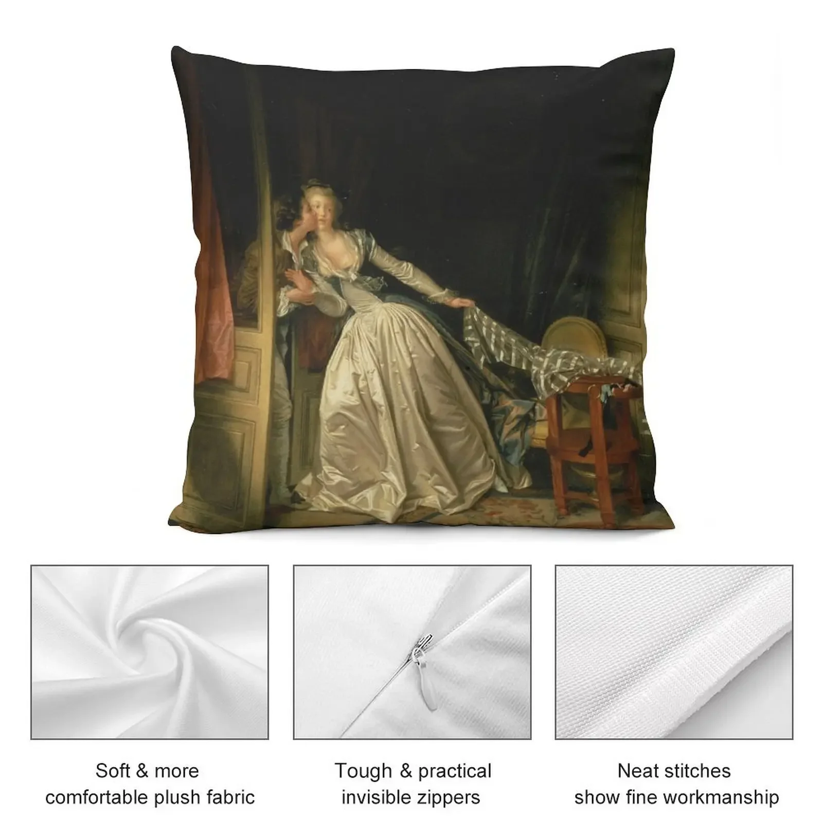 The Stolen Kiss - Jean-Honoré Fragonard Декоративная подушка Предметы для украшения комнаты