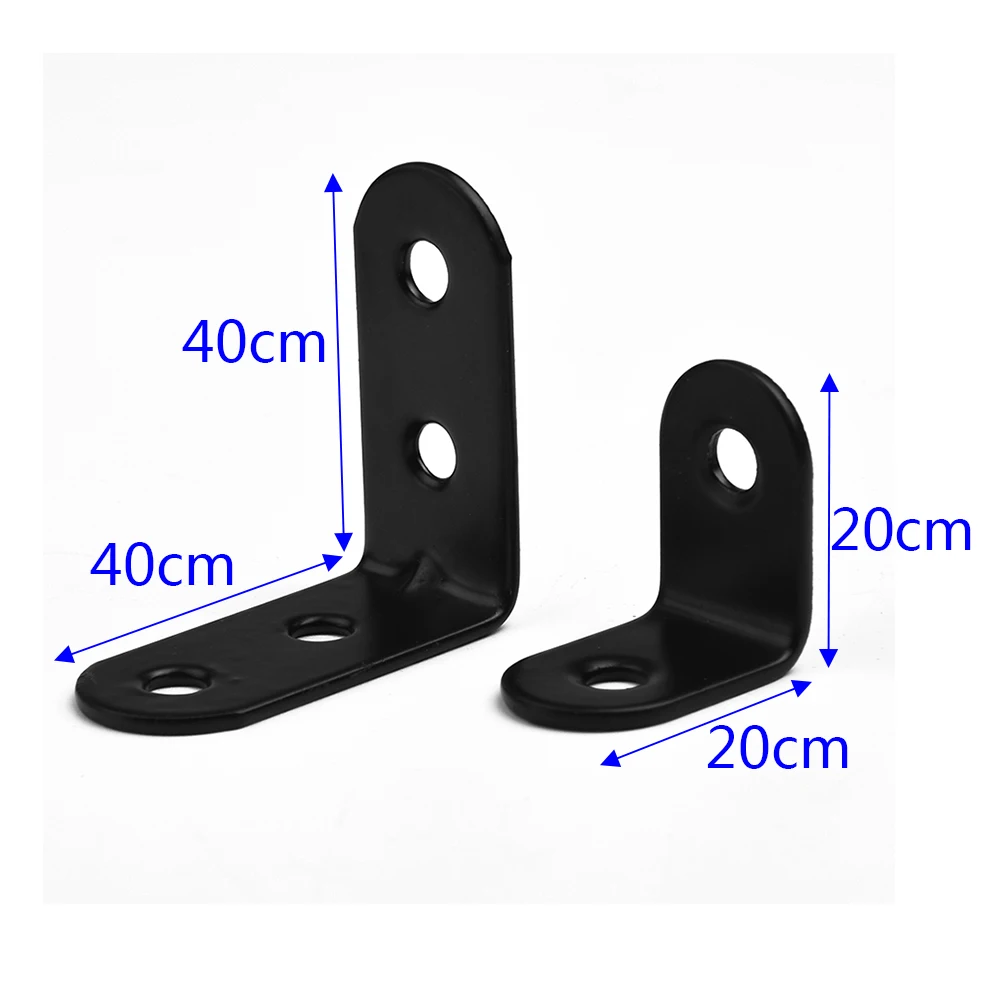 

Joint L Shaped Brackets Right angle Set Stainless Steel Support With Screws 10pcs Accessories Anti rust Black DIY