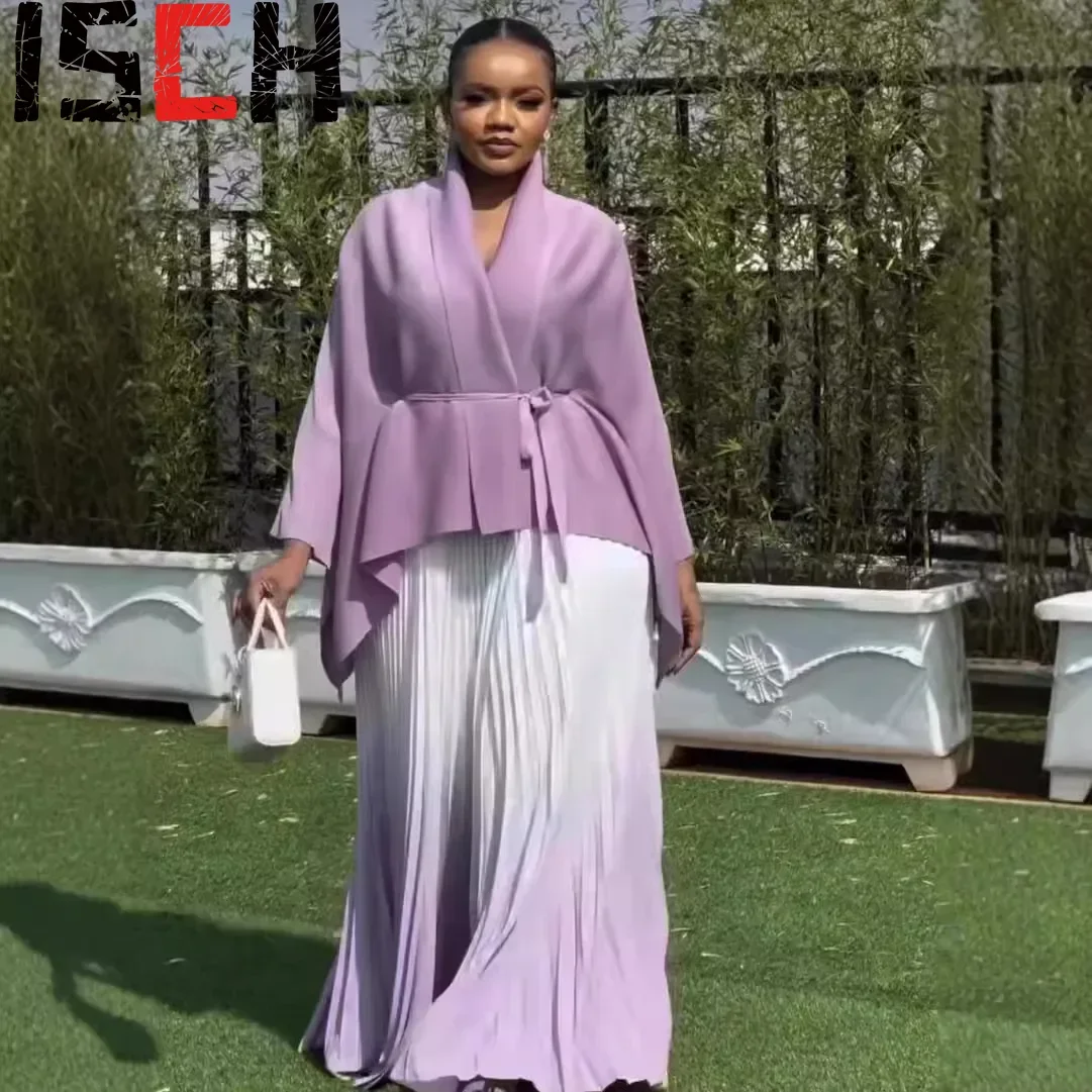 Плиссированная юбка со складками комплект для выпускного вечера свободный