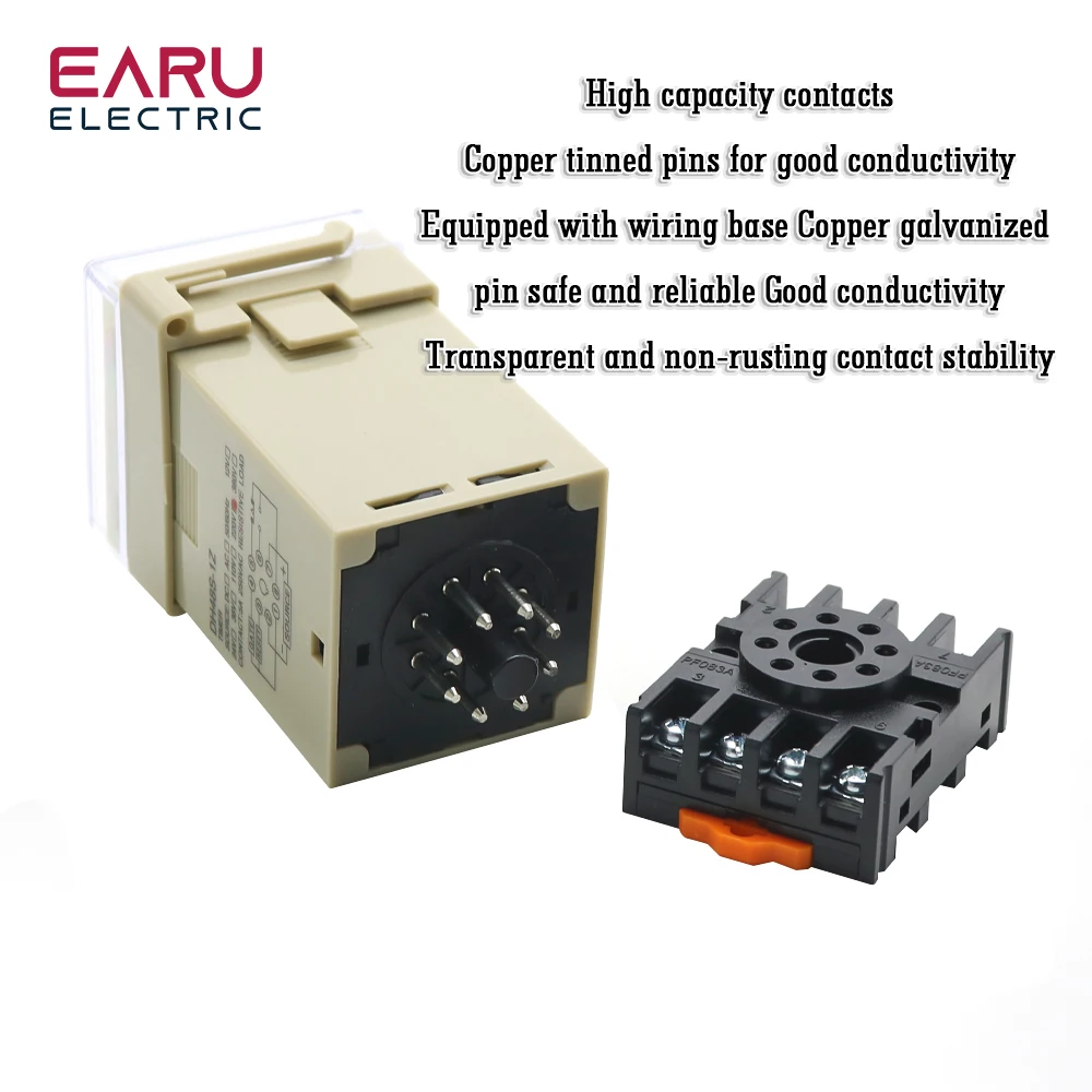 DH48S-S Программируемое реле задержки 0 1S-99H с гнездом Реле времени Бесконечный