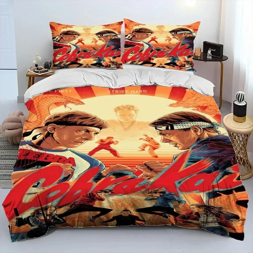 Фото 3D Cobra Kai Amanda TV Karate Comforter Комплект постельного белья, пододеяльник, пододеяльник, наволочка, комплект постельного белья King Queen Size Kids №5