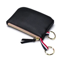 women genuine leather wallet female mini zipper coin change purse credit card holder large capacity ladies clutch with key ring