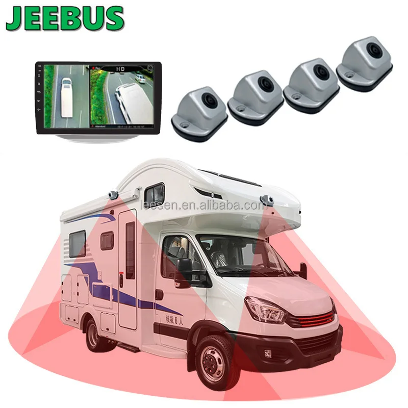 

JEEBUS FHD 3D360 Bird View Camera Monitor Mobile Control GPS Navigator Android Touch Monitor for RV Camping Motorhome
